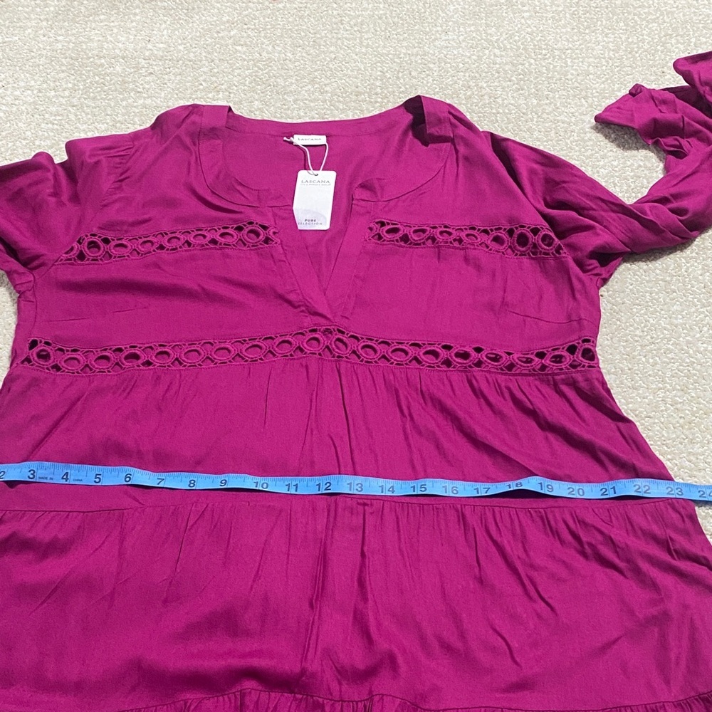 Lascana Chic Fuchsia Swim Cover-Up Size 8/10 100% viscose 100% Cotton - Picture 10 of 15